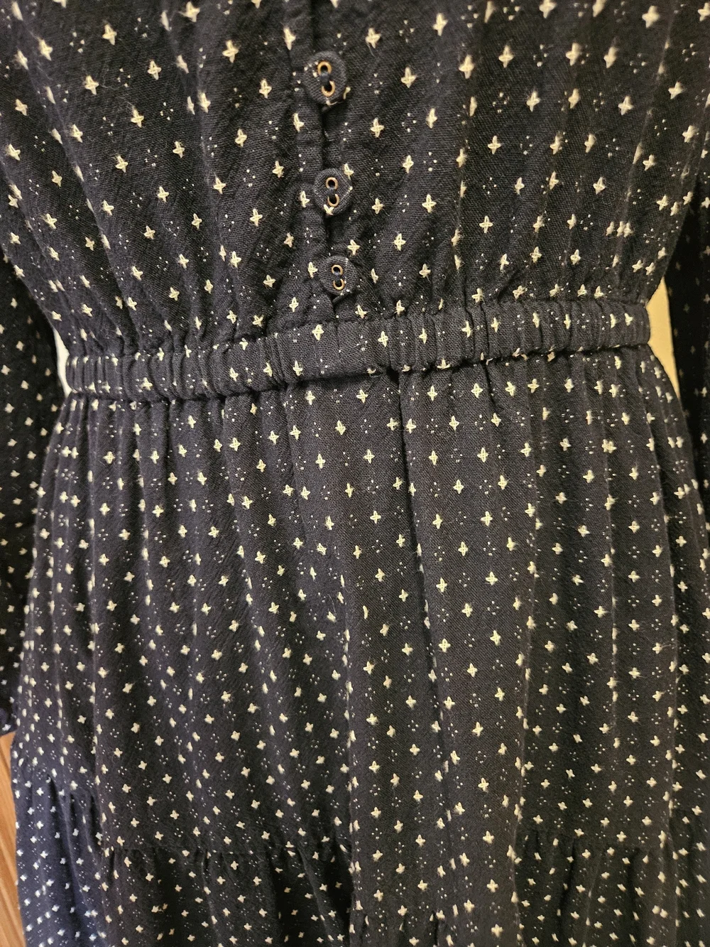 Dobby V-Neck Tiered Midi Dress - Picture 3 of 11